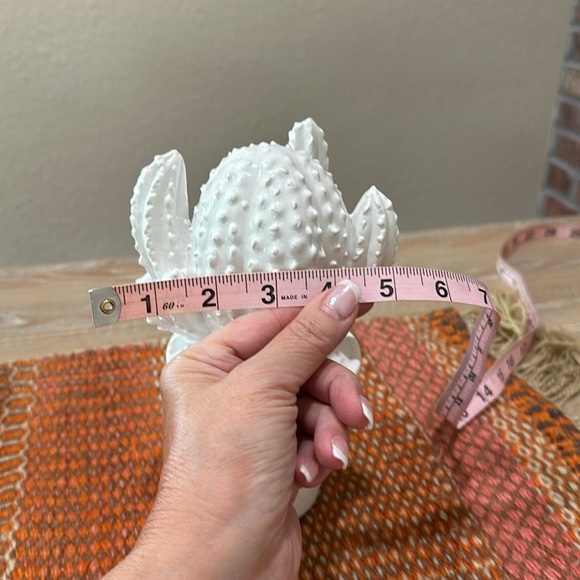 White Ceramic Cactus in Pot - Picture 7 of 7